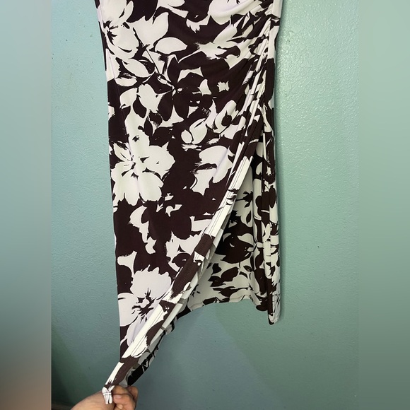 Ralph Lauren Black and White Floral Midi Dress - Picture 4 of 6